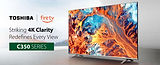 Toshiba C350 Series 4K TV with Fire TV – lifestyle image with colorful screen